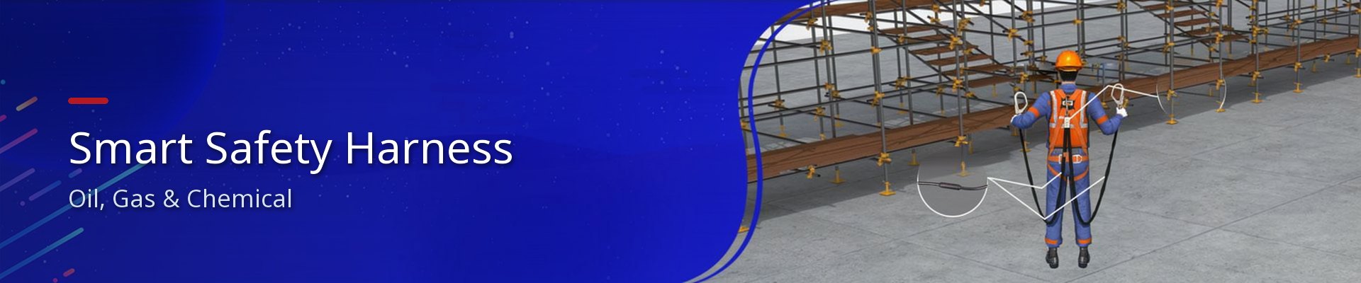 Smart safety harness for oil, gas and chemical plants
